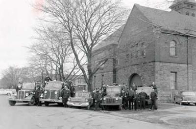 Fire Department Crew at the Old City Hall Fire Station 1958
