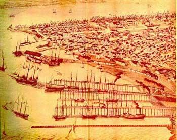 1881 Artist Drawing of Escanaba by J.J. Stoner