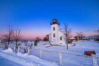 Winter light house